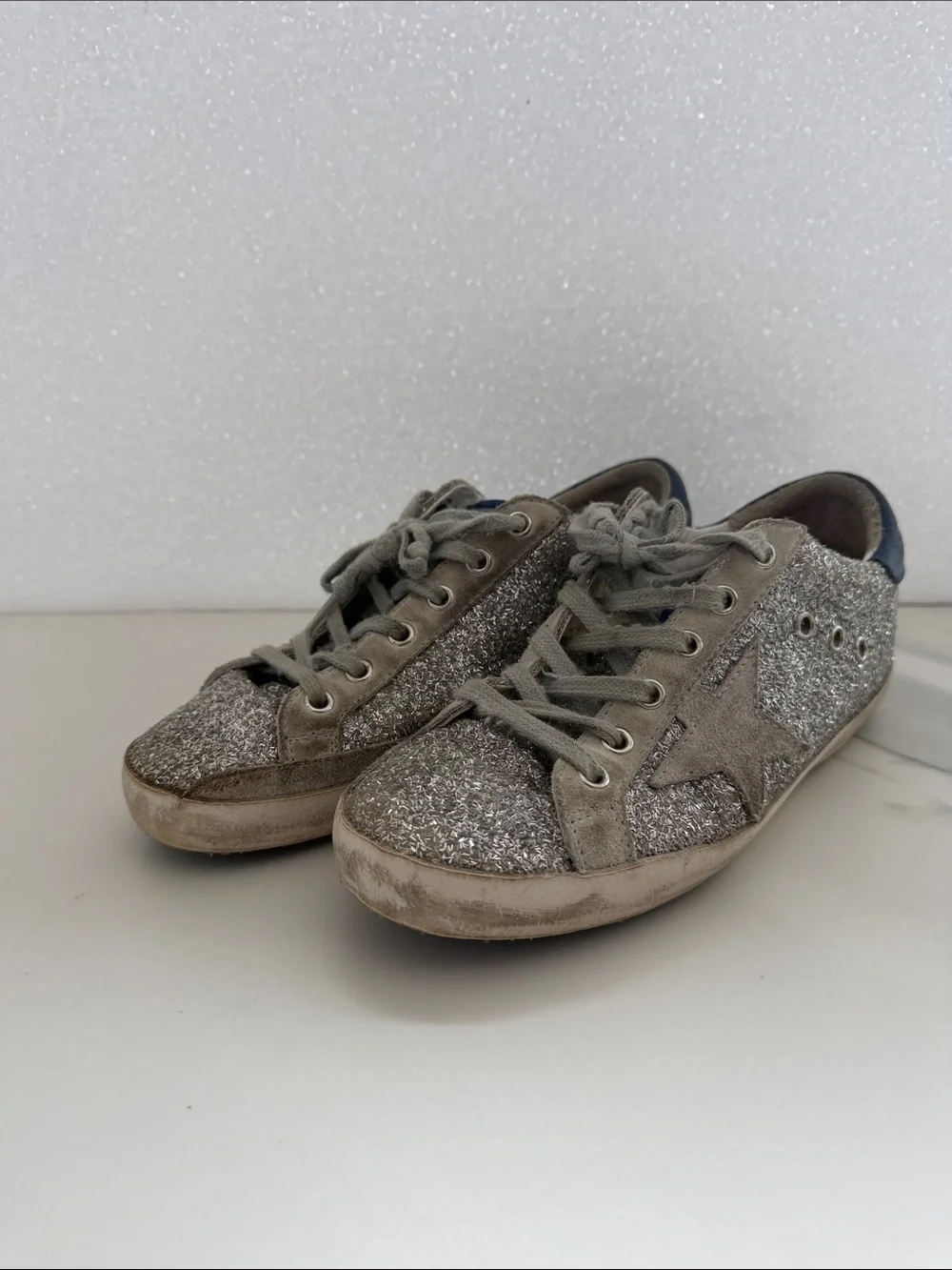 Golden Goose superstar Silver Glitter Star Low-Top Sneakers